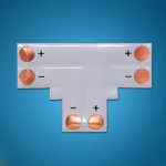 T veida savienotājs 3528 8mm 2 Pin RGB LED lentei