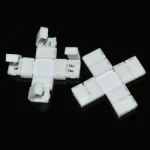 Vista lateral del conector clip LED Forma X 10mm 2 Pin 5050 RGB