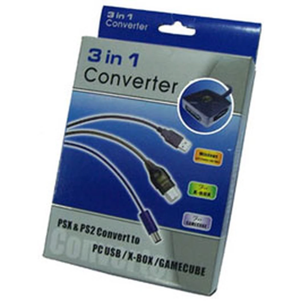 3 in 1 pārveidotājs PS/PS2 kontrolieriem uz USB, GameCube un Xbox - Mayflash