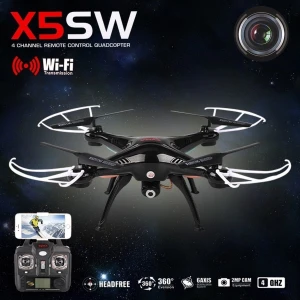 Syma X5SW drons ar HD kameru un Wi‑Fi - melns