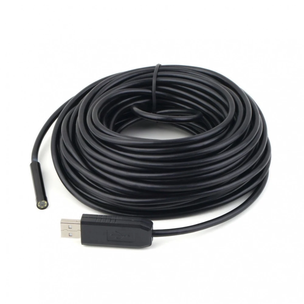 USB endoskops 15 metri elastīgs ar 7mm lēcu un iegremdējamu gaismu