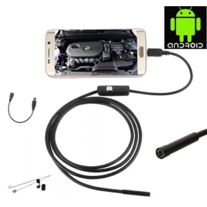 satkit USB endoskops Android 1 metrs ar 5,5 mm lēcu un regulējamu LED gaismu