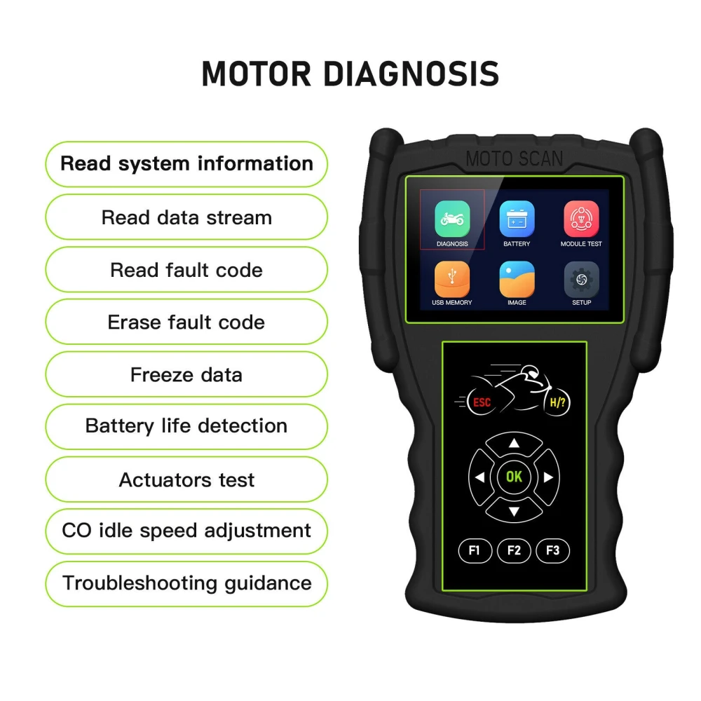 JDiag M100 Pro motociklu diagnostikas skeneris OBD remontam