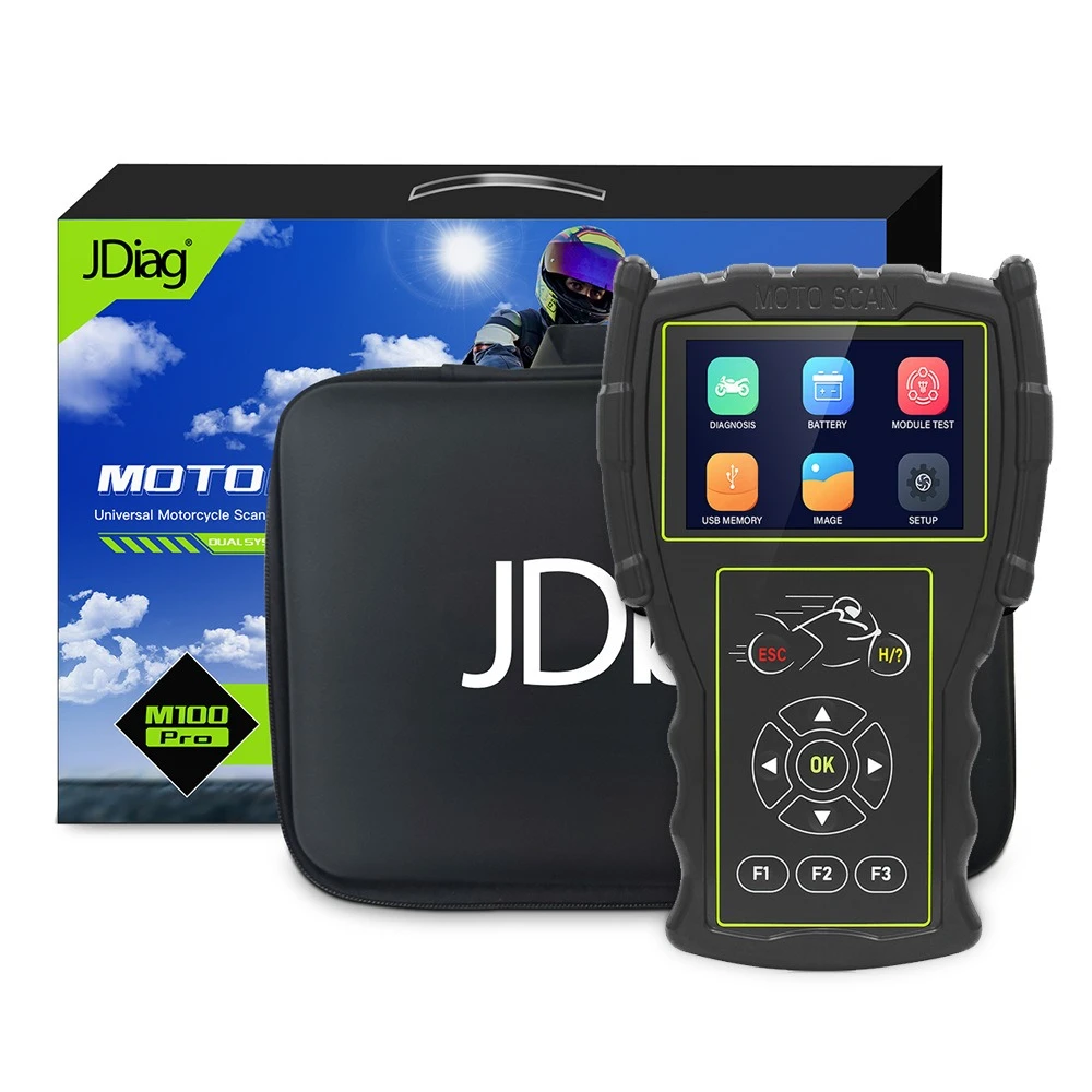 JDiag M100 Pro motociklu diagnostikas skeneris OBD remontam