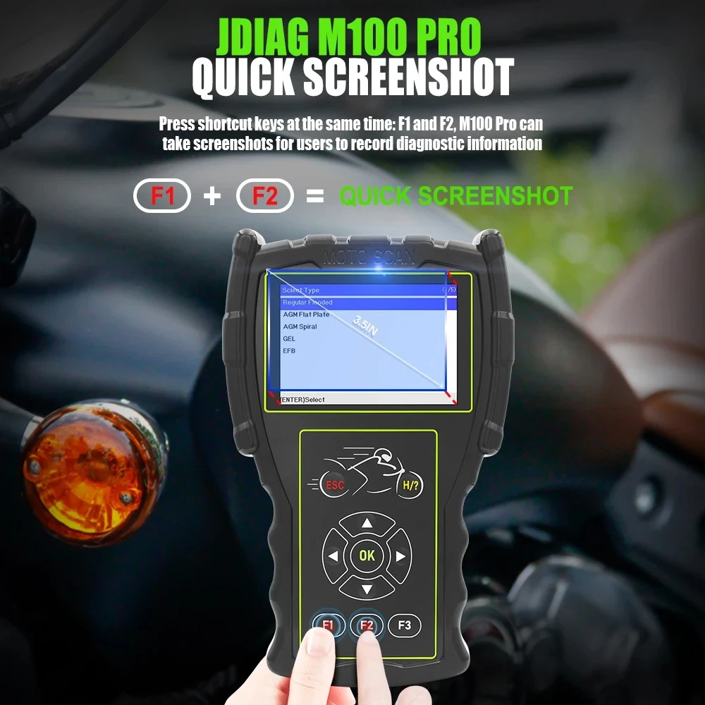 JDiag M100 Pro motociklu diagnostikas skeneris OBD remontam