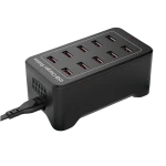 USB uzlādes stacija 10 porti ar IQ Charge - 50W 12A, 2.4A uz portu