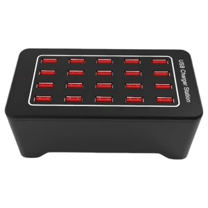 satkit USB uzlādes stacija ar 20 portiem un IQ Charge - 100W