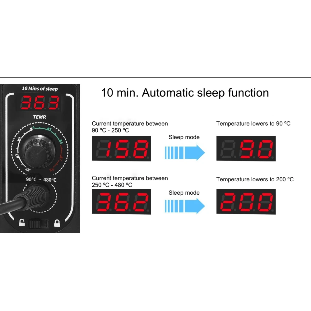 Mlink S1 digitālā lodēšanas stacija 60W ar LED displeju un temperatūras bloķēšanu