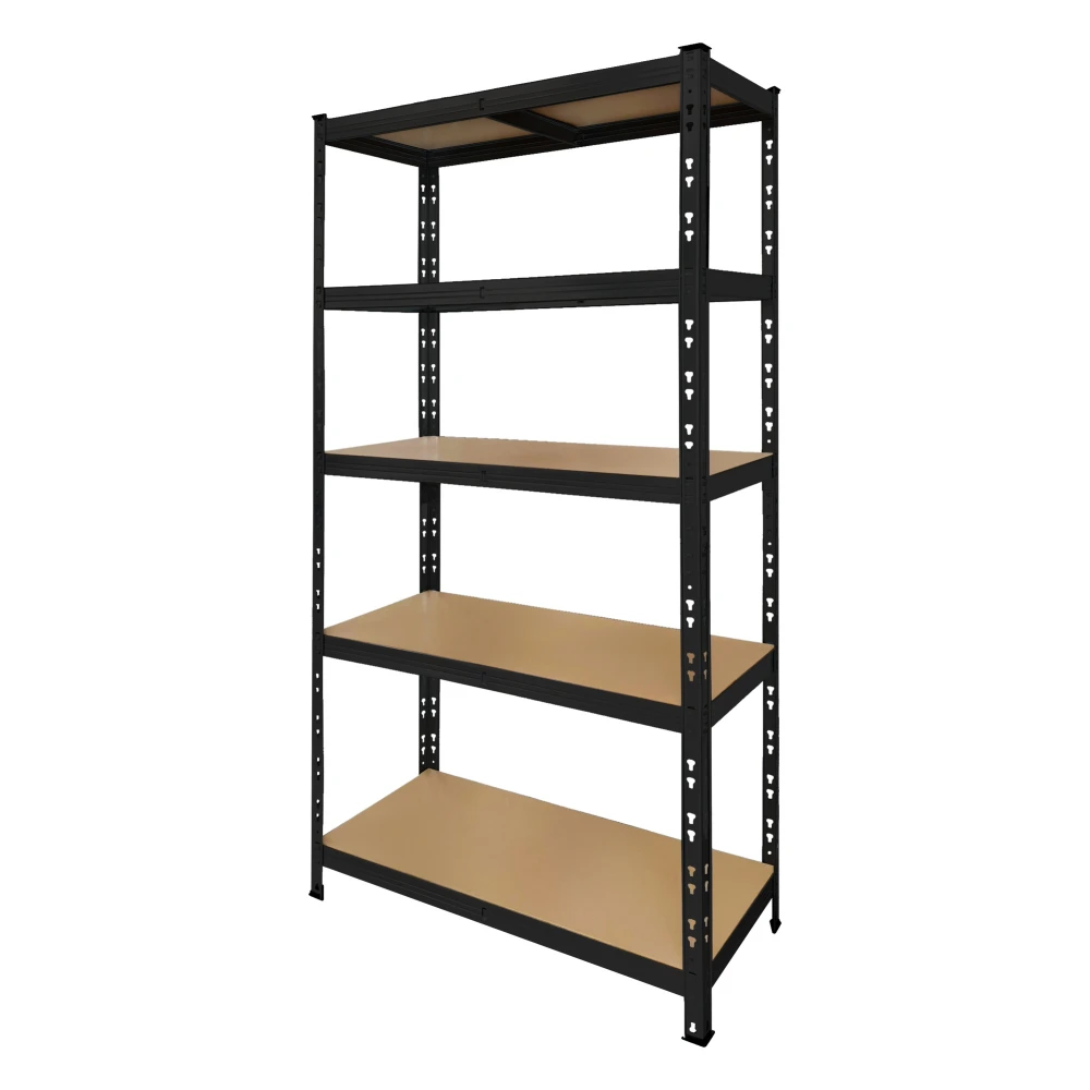 Melns metāla plaukts 180x90x40 cm ar 5 plauktiem