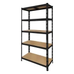 Melns metāla plaukts 180x90x40 cm ar 5 plauktiem