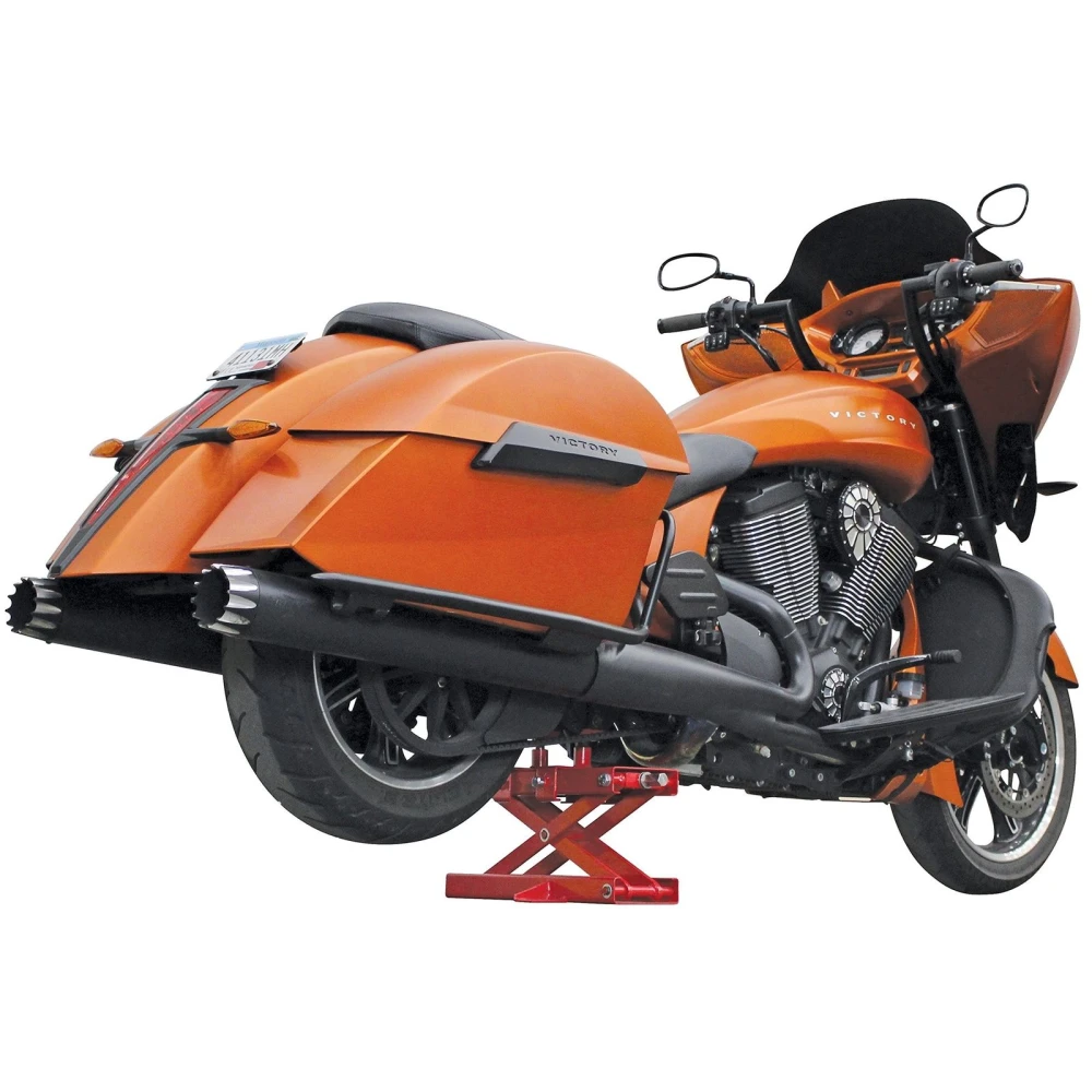 Soporte tijera para moto 500kg con plataforma de acero resistente