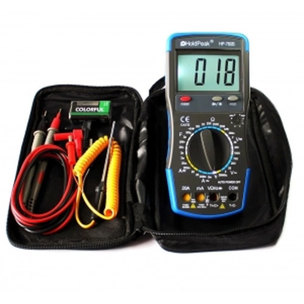 Hp-760b HoldPeak digitālais multimetrs 20A LED HFE °C Ohm V