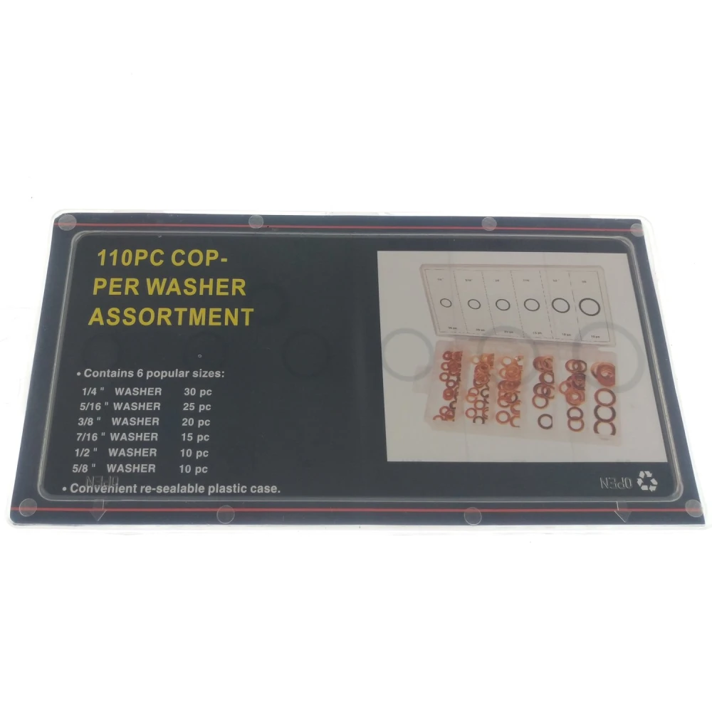 Set de juntas de cobre TSX TOOL con 110 piezas y 6 tamaños diferentes