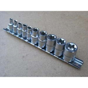 TSX TOOL Torx ligzdu atslēgu komplekts 1/4 - 10 gab. TSX TOOL hroma vanādija tēraudā