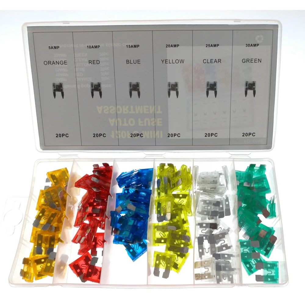 Kit completo de fusibles eléctricos para automoción en caja plástica