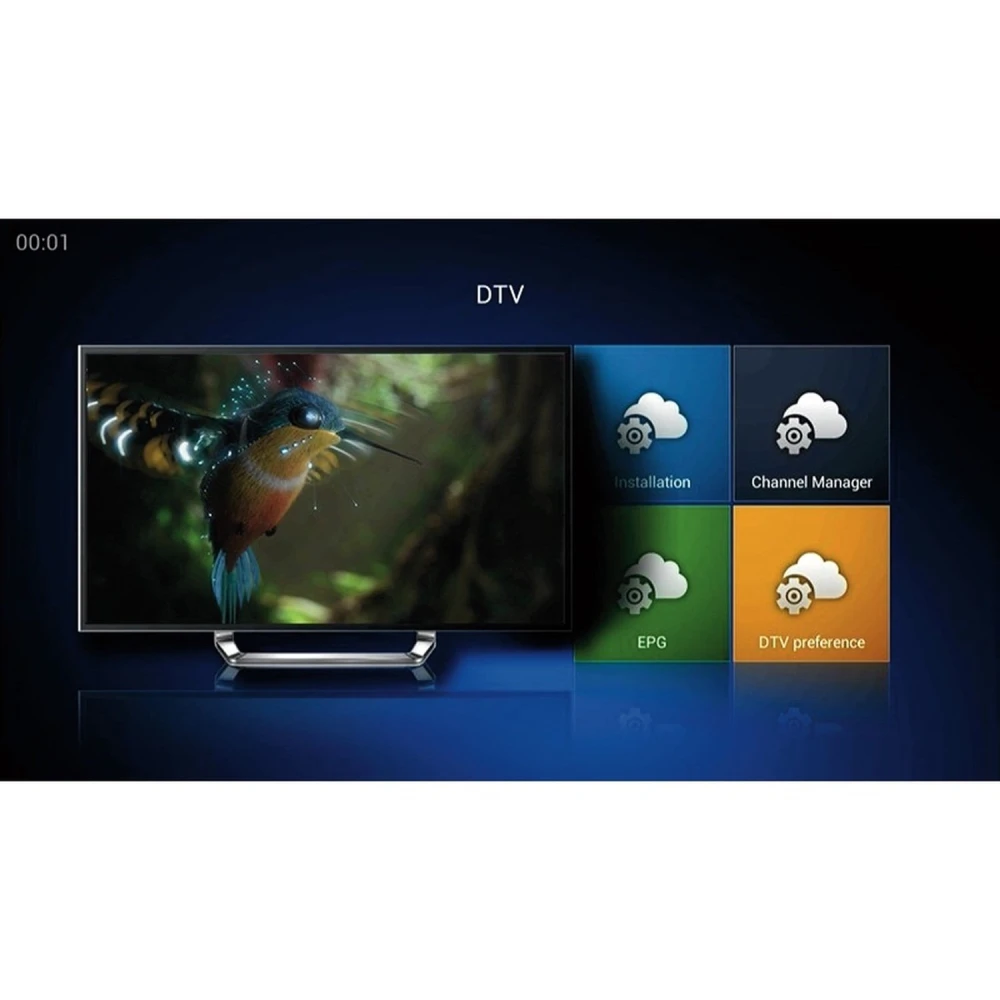 Kii Pro dubultais DVB-S2 DVB-T2 Android TV Box 2GB/16GB 4K