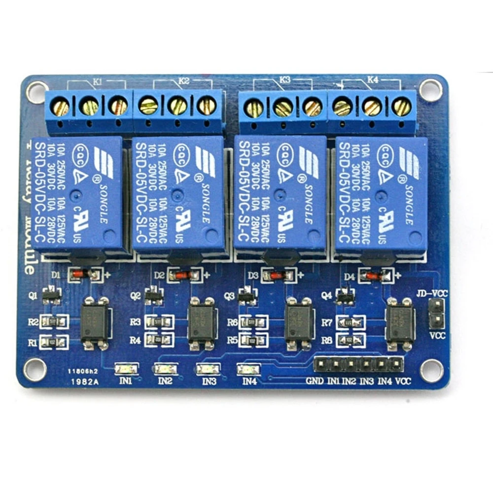 Saderīgs 4 releju 5V komplekts Arduino - 4 kanālu vadība