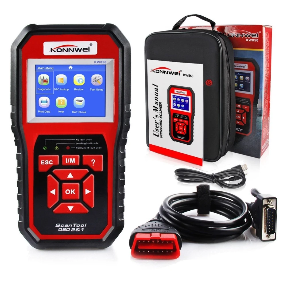 KW850 OBD2 skeneris: kodu lasītājs un diagnostikas rīks Konnwei
