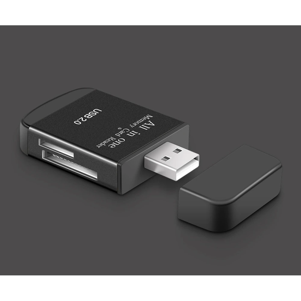 USB 2.0 universāls atmiņas karšu lasītājs Micro SD, MMC, SDHC, TF un M2