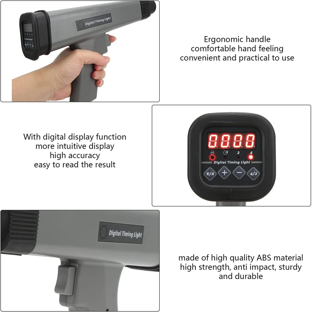 Digitāla induktīvā aizdedzes stroboskopa lampa 12V ar spailēm