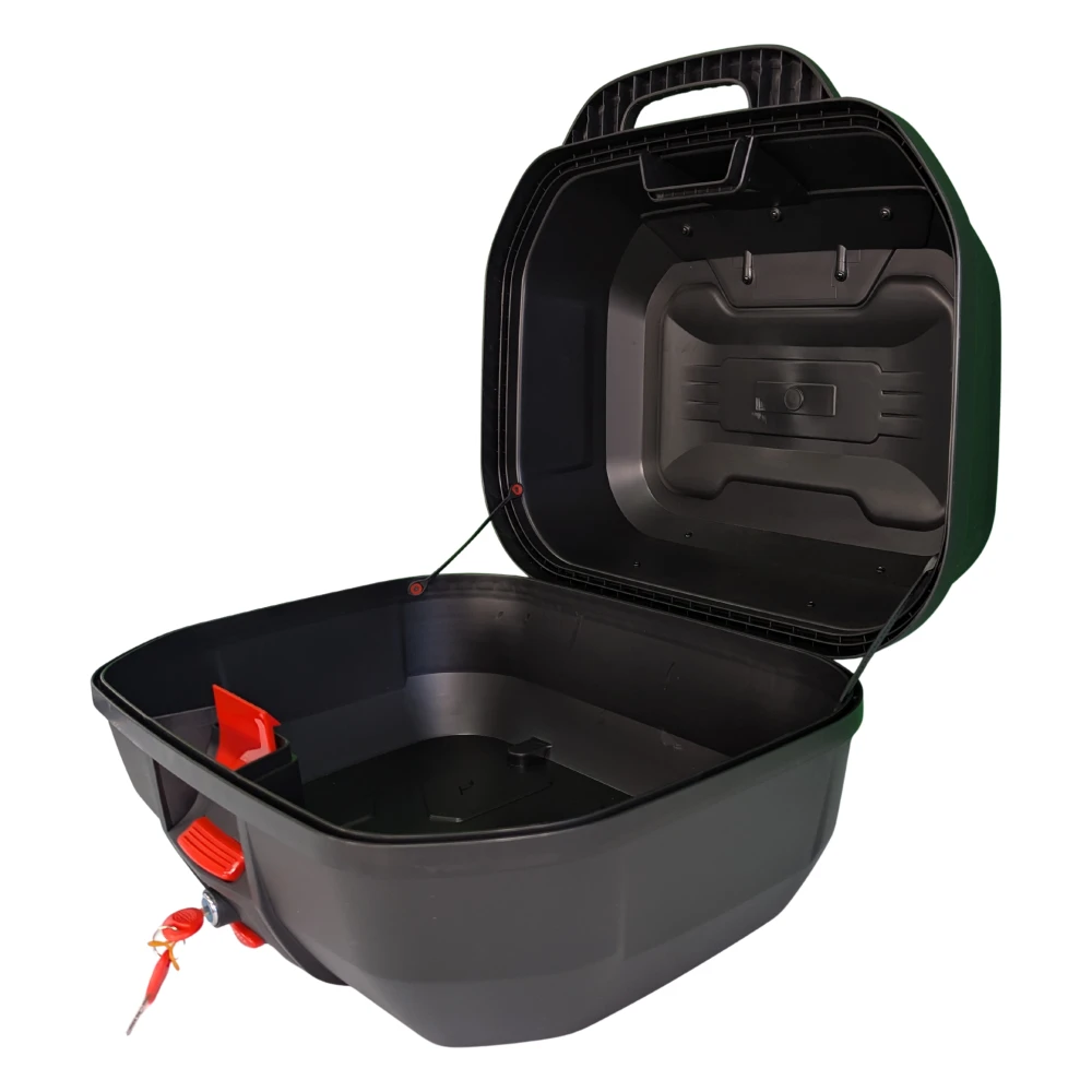 Motocikla ķiverei paredzēts koferis 47L - universāls ar slēdzeni un atzveltni