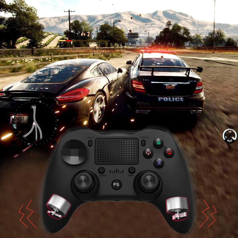 PS4 saderīgs balts bezvadu kontrolieris DoubleShock 4
