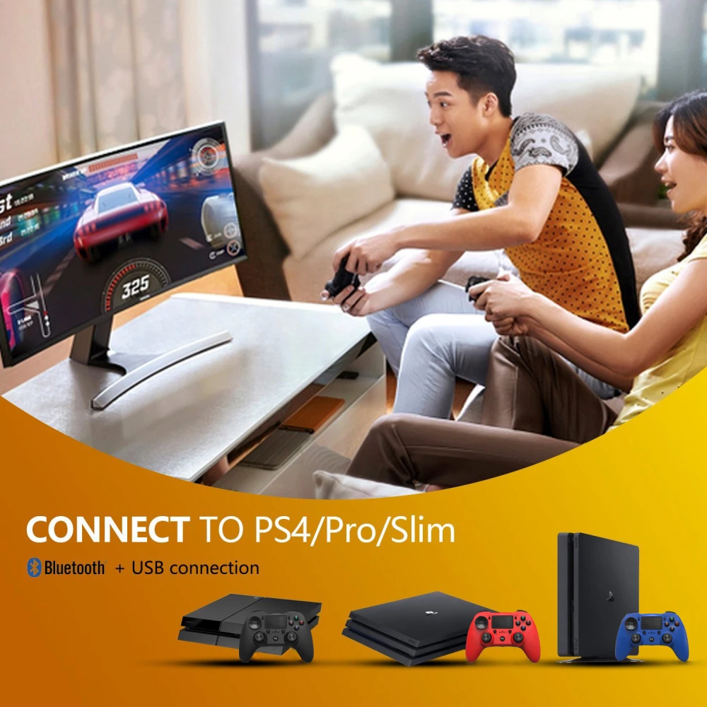 PS4 saderīgs balts bezvadu kontrolieris DoubleShock 4