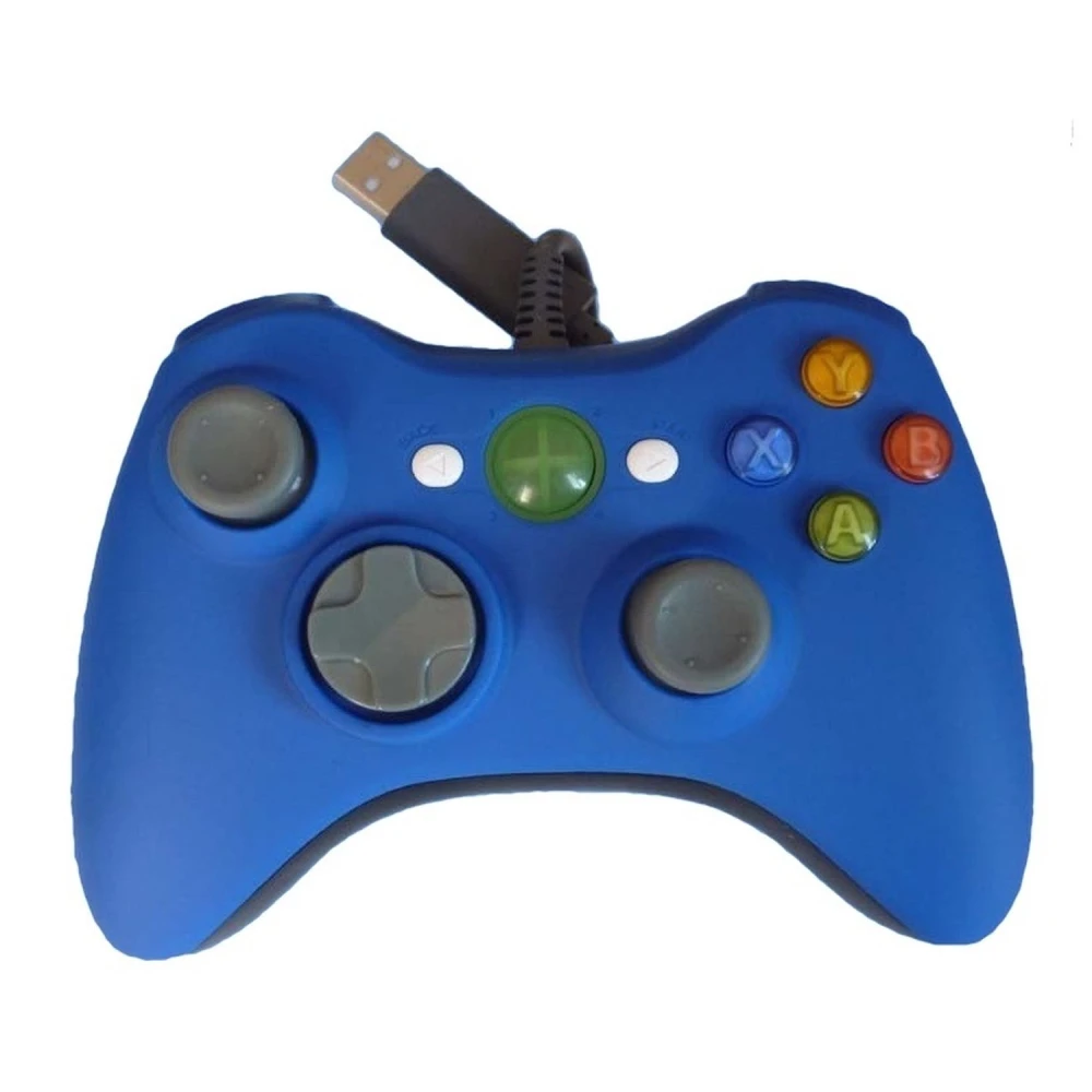 Zils Xbox 360 saderīgs vadu kontrolieris ērtai un precīzai spēlei