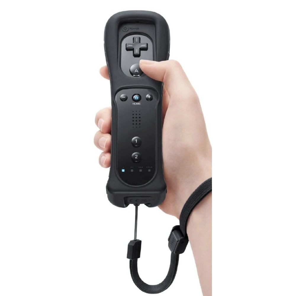 Wii Remote pults ar iebūvētu Wii Motion Plus, melns