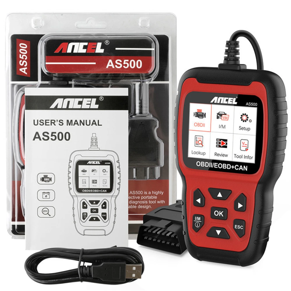 Ancel AS500 OBD2 skeneris auto diagnostikai