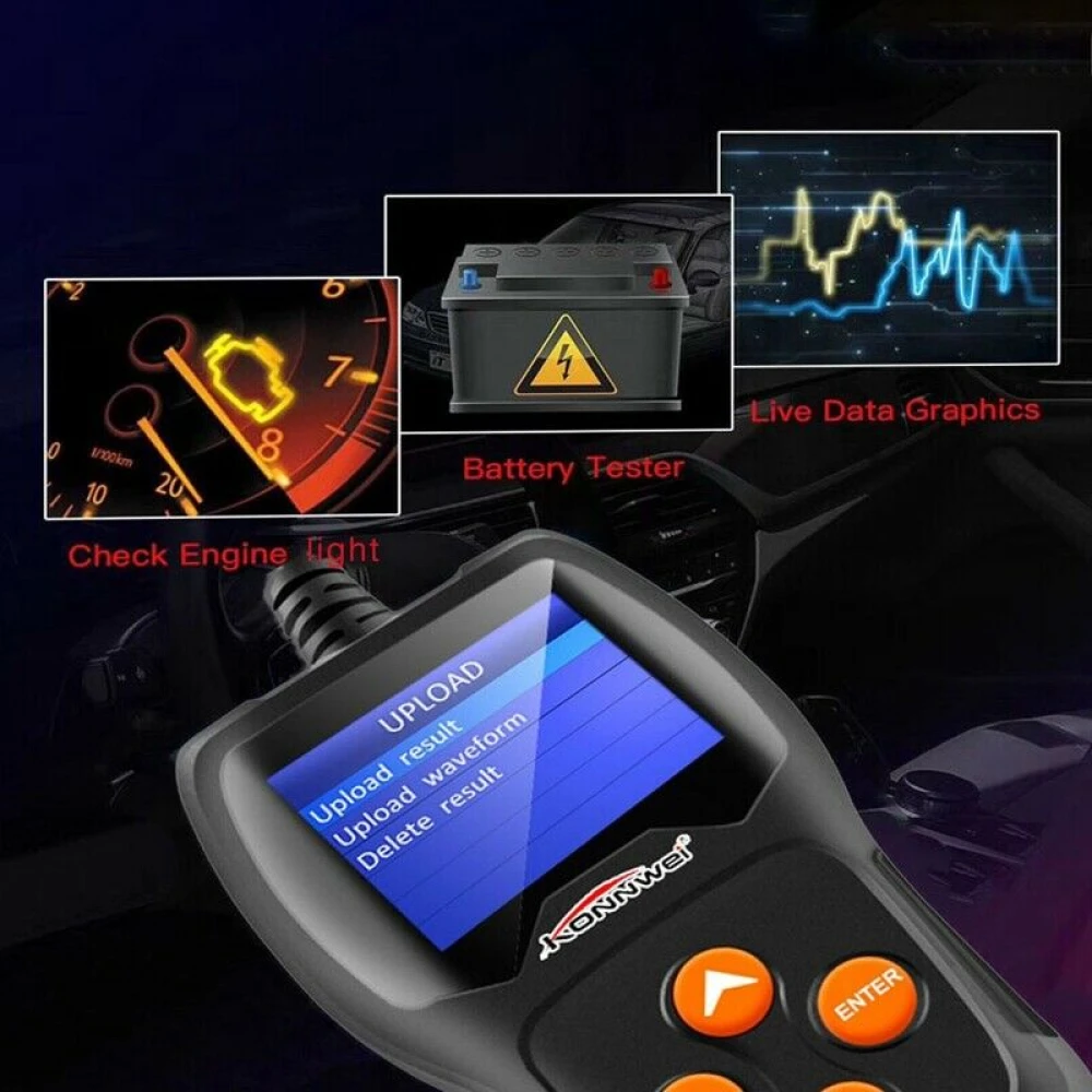 Konnwei KW600 12V akumulatora testeris auto un moto