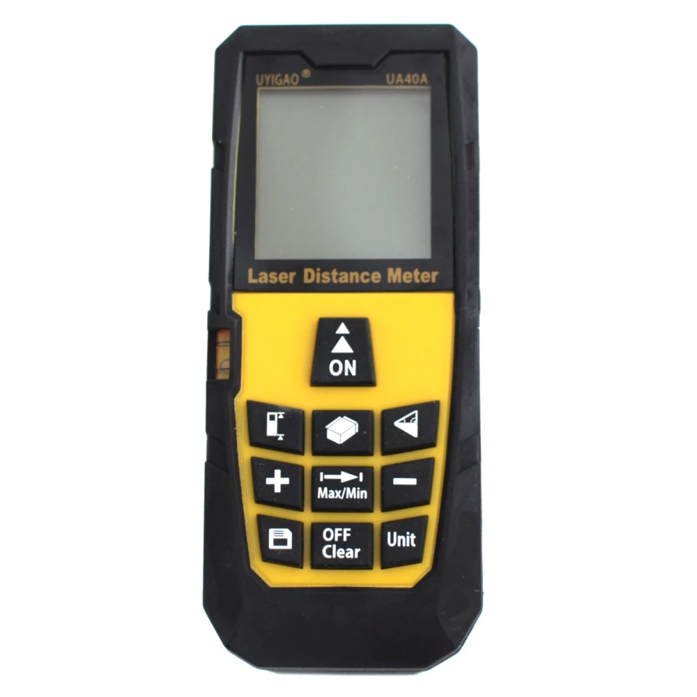 Medidor de distancia digital compacto UA40 con pantalla LCD retroiluminada