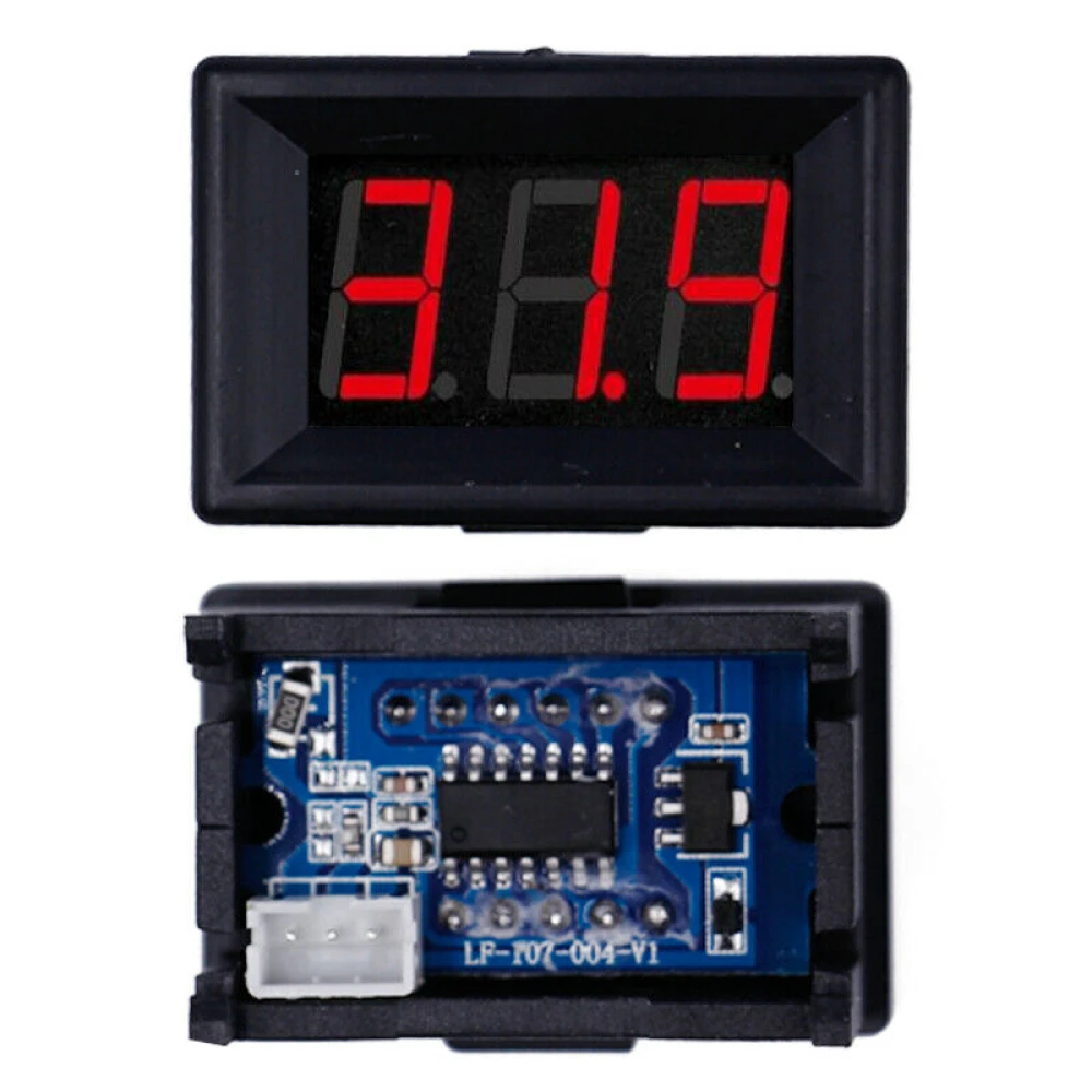 Mini digitālais voltmetrs 3,5V - 30V ar sarkanu LED indikatoru baterijām