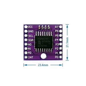 satkit PCF8574T I2C modulis Arduino E/S paplašināšanai