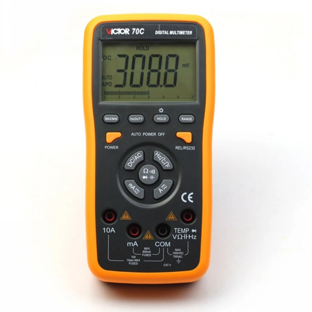 Victor 70C digitālais multimetrs ar USB pieslēgumu PC precīziem mērījumiem