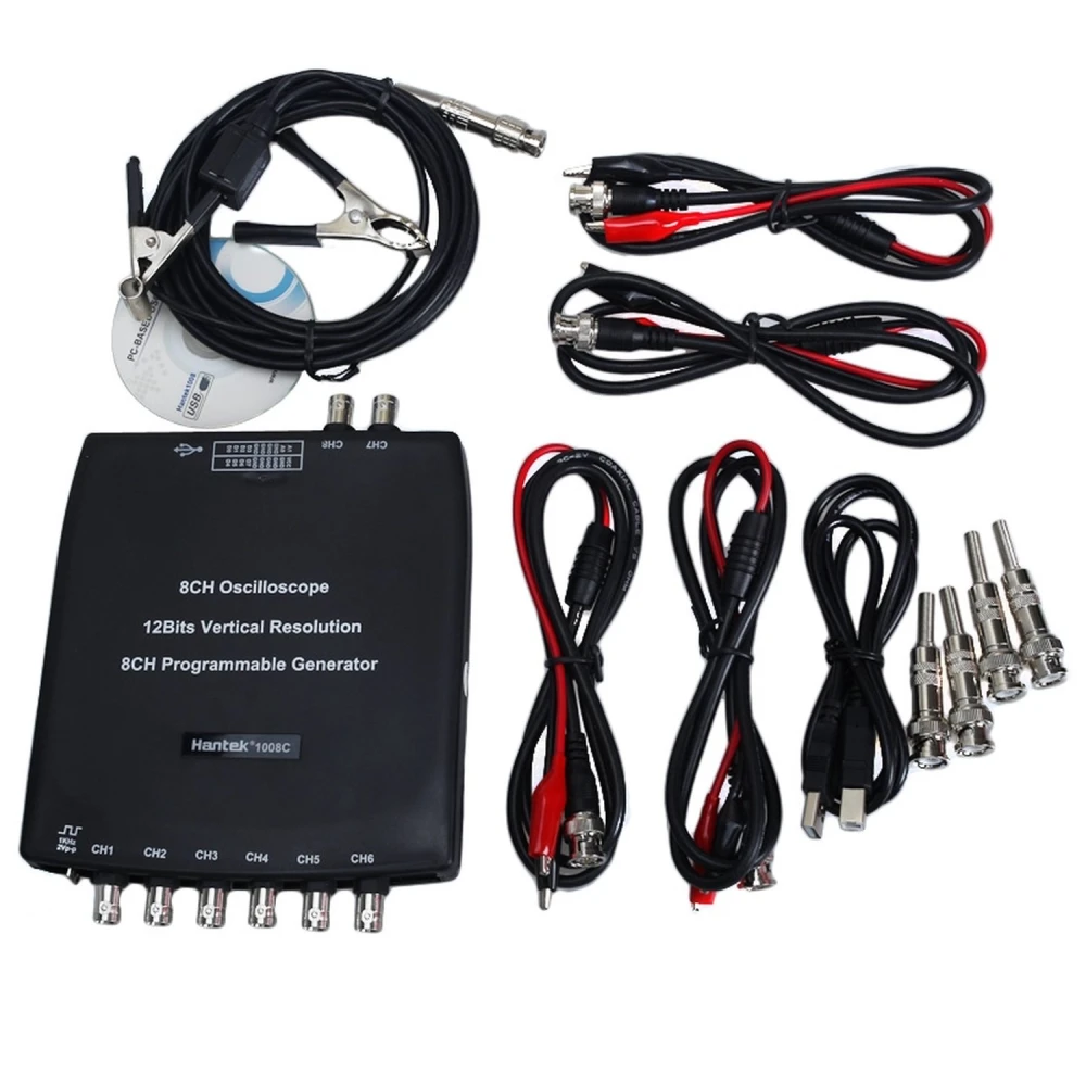 Hantek 1008c USB auto osciloskops, digitāls, 8 kanāli, PC