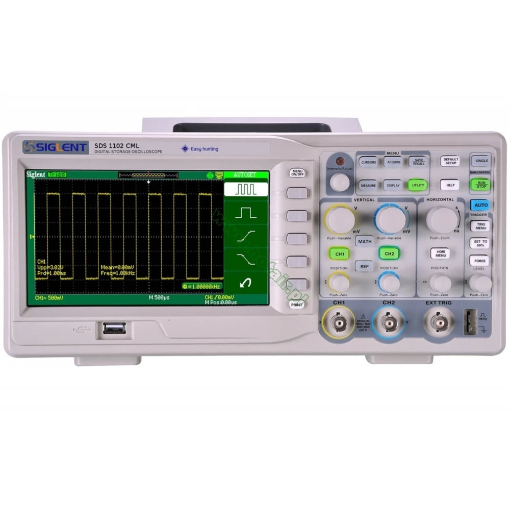 Siglent SDS1102CML+ digitālais osciloskops 100MHz ar 7 collu ekrānu