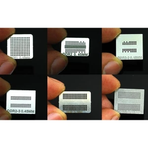 6 reballing trafaretu komplekts DDR, DDR2, DDR3 un GDDR5 čipiem