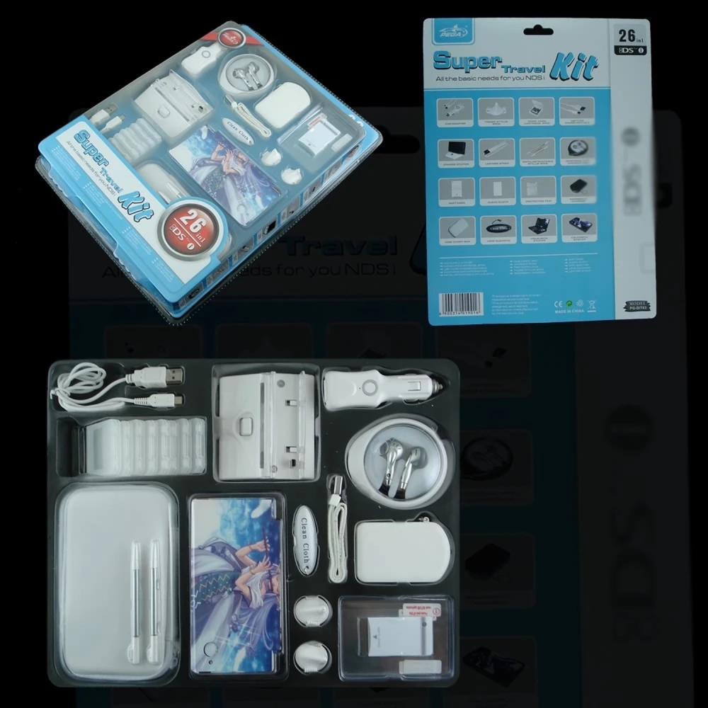 Nintendo DSi 26-in-1 Travel Kit aksesuāru komplekts ceļošanai un aizsardzībai