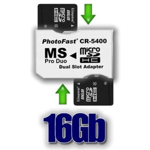 2xMicroSDHC uz MS Pro Duo 32GB adaptera komplekts PSP un kamerai