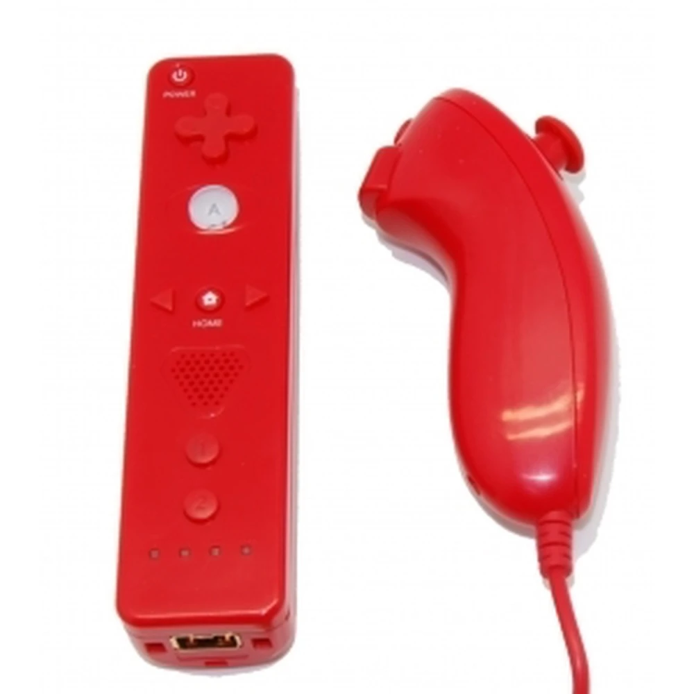 Saderīgs Wii Remote pults komplekts ar Wiimotion Plus un sarkanu Nunchuck Wii