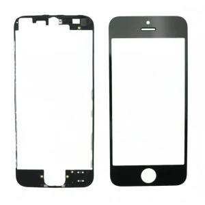 iPhone 5 melns stikla ekrāns ar līmplēves rāmi remontam