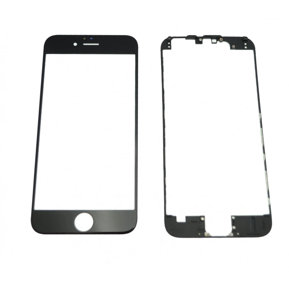 iPhone 6 melns stikla ekrāns ar līmējamu rāmi remontam