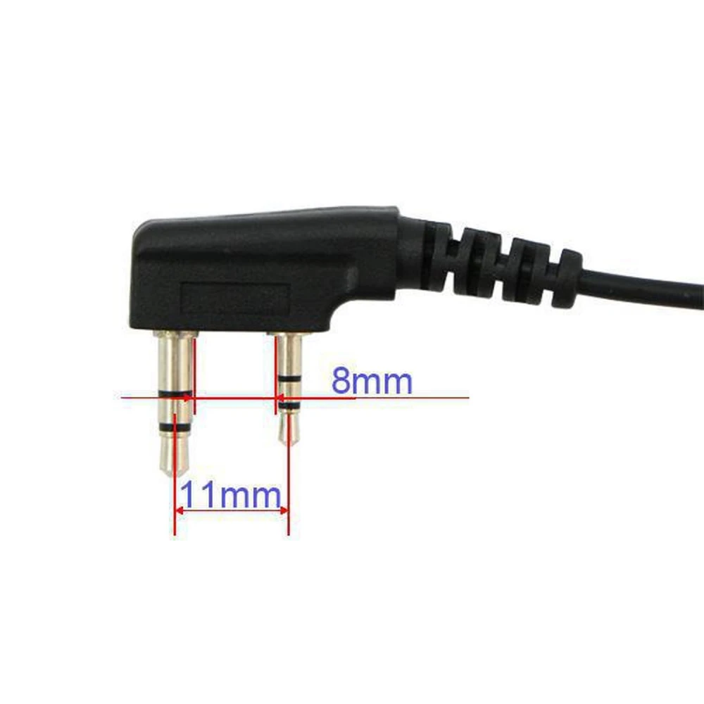 Detalle del conector del pinganillo auricular para walkie talkie Baofeng
