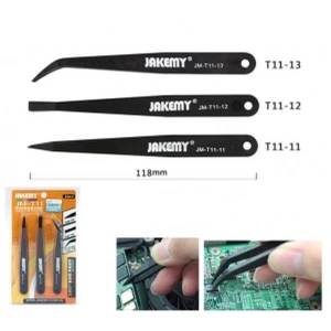 JM-T11 antistatiskās plastmasas pincetes - komplekts elektronikai