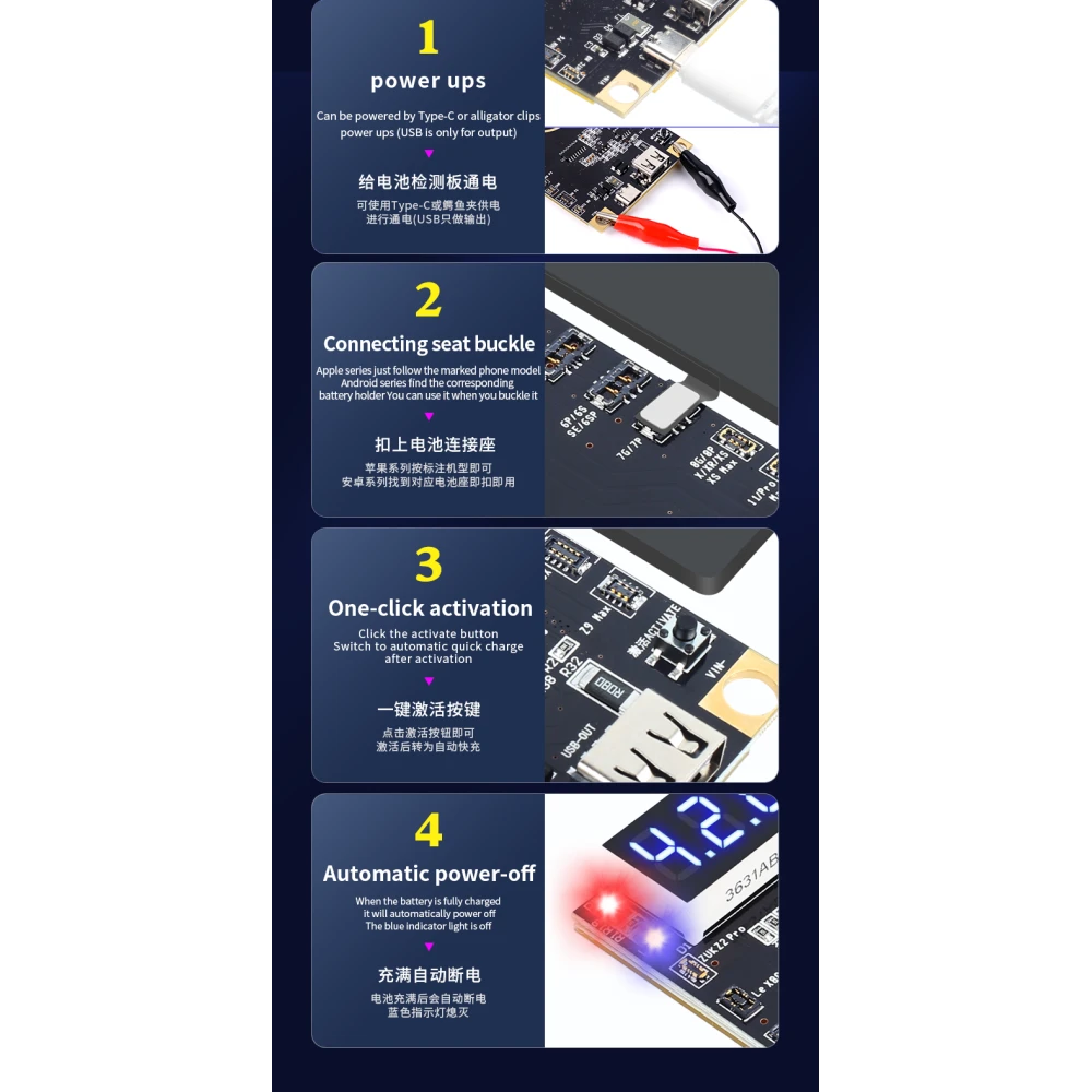 Mechanic BA27 akumulatora aktivācijas plate iPhone un Android