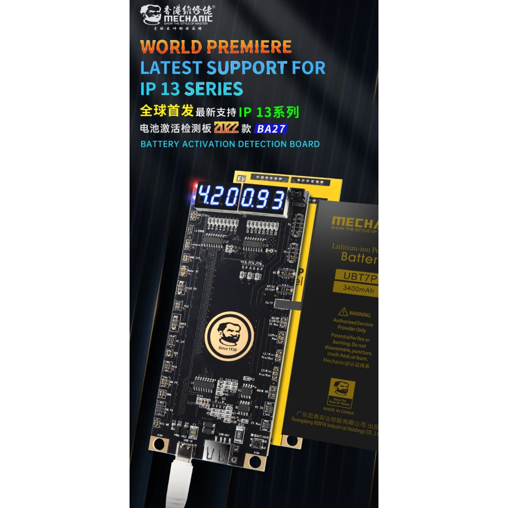 Mechanic BA27 akumulatora aktivācijas plate iPhone un Android