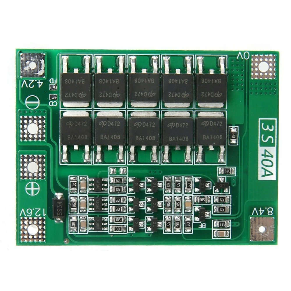 PCB aizsardzības plate 3S 40A litija akumulatoram