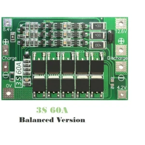 Balansēta PCB aizsardzības plate 3S 60A litija akumulatoram