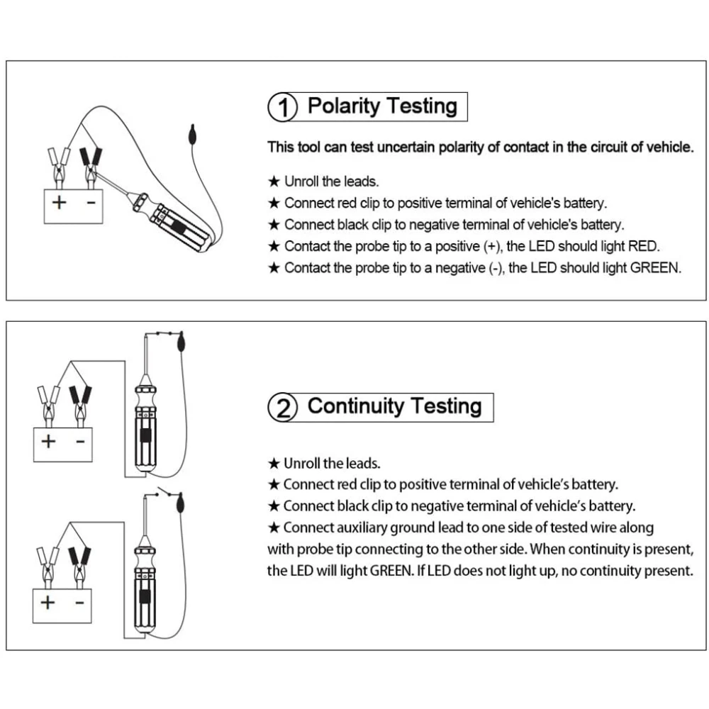 DY18 auto ķēžu testeris 12V un 24V elektriskai diagnostikai
